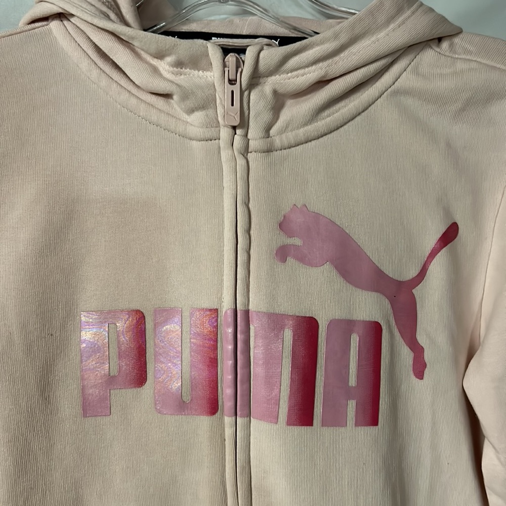 Puma  Zip Up Hoodie - Size L (girl) - Pink - Picture 2 of 4